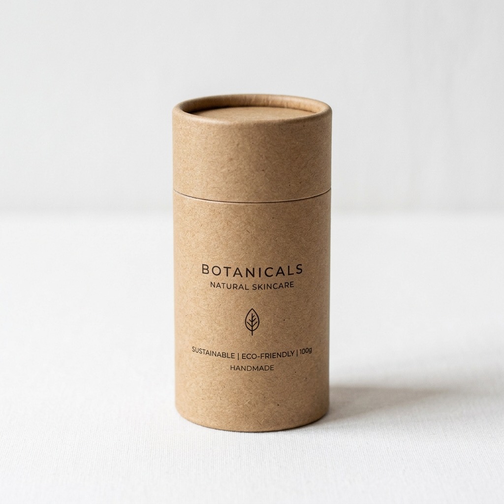 Sustainable kraft paper cylindrical packaging
